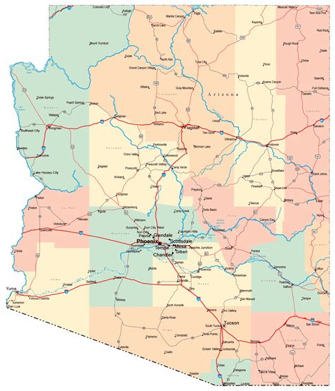MAP Map Of Cities In Arizona